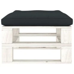 Repose-pied Palette De Jardin Avec Coussin Anthracite Bois 2 -Esprit Plein Air repose pied palette de jardin avec coussin anthracite bois 3666722614603 1400284