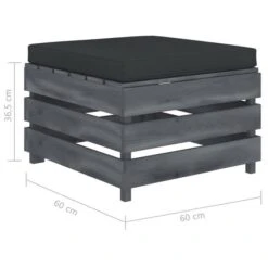 Repose-pied Palette De Jardin Avec Coussin Anthracite Bois 3 -Esprit Plein Air repose pied palette de jardin avec coussin anthracite bois 8719883897806 1257948