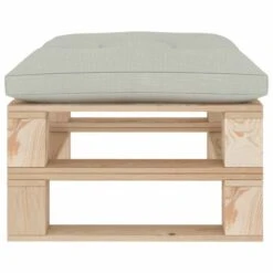 Repose-pied Palette De Jardin Avec Coussin Beige Bois -Esprit Plein Air repose pied palette de jardin avec coussin beige bois 8719883900278 1237532