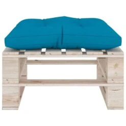 Repose-pied Palette De Jardin Avec Coussin Bleu Bois De Pin -Esprit Plein Air repose pied palette de jardin avec coussin bleu bois de pin 8720286304891 1261536