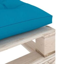 Repose-pied Palette De Jardin Avec Coussin Bleu Bois De Pin -Esprit Plein Air repose pied palette de jardin avec coussin bleu bois de pin 8720286304891 1261537