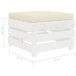 Repose-pied Palette De Jardin Avec Coussin Crème Bois -Esprit Plein Air repose pied palette de jardin avec coussin creme bois 8719883897110 1280724