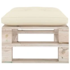 Repose-pied Palette De Jardin Avec Coussin Crème Bois De Pin -Esprit Plein Air repose pied palette de jardin avec coussin creme bois de pin 8720286304877 1194710