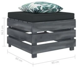 Repose-pied Palette De Jardin Avec Coussin Fleur Bois -Esprit Plein Air repose pied palette de jardin avec coussin fleur bois 8719883898711 1281195