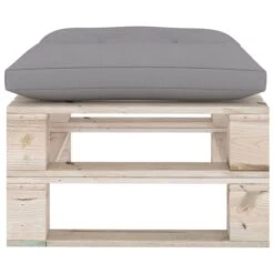 Repose-pied Palette De Jardin Avec Coussin Gris Bois De Pin -Esprit Plein Air repose pied palette de jardin avec coussin gris bois de pin 8720286304884 1261529