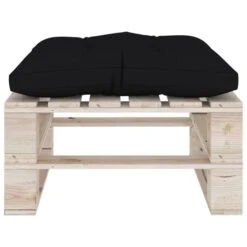 Repose-pied Palette De Jardin Avec Coussin Noir Bois De Pin 9 Repose-pied Palette De Jardin Avec Coussin Noir Bois De Pin -Esprit Plein Air repose pied palette de jardin avec coussin noir bois de pin 3666722887137 1194687