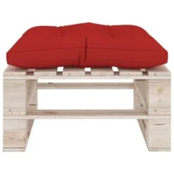 Repose-pied Palette De Jardin Avec Coussin Rouge Bois De Pin 9 Repose-pied Palette De Jardin Avec Coussin Rouge Bois De Pin -Esprit Plein Air repose pied palette de jardin avec coussin rouge bois de pin 8720286304914 1209017