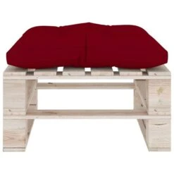 Repose-pied Palette De Jardin Avec Coussin Rouge Bordeaux Pin -Esprit Plein Air repose pied palette de jardin avec coussin rouge bordeaux pin 8720286304921 1194723