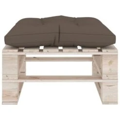 Repose-pied Palette De Jardin Avec Coussin Taupe Bois De Pin -Esprit Plein Air repose pied palette de jardin avec coussin taupe bois de pin 8720286304853 1194699