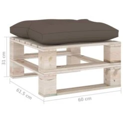 Repose-pied Palette De Jardin Avec Coussin Taupe Bois De Pin -Esprit Plein Air repose pied palette de jardin avec coussin taupe bois de pin 8720286304853 1194701