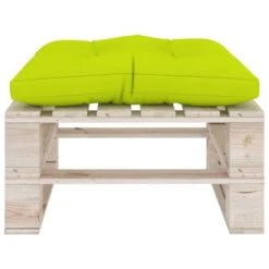 Repose-pied Palette De Jardin Avec Coussin Vert Vif Bois De Pin -Esprit Plein Air repose pied palette de jardin avec coussin vert vif bois de pin 8720286304945 1211957