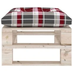 Repose-pied Palette De Jardin Et Coussin à Carreaux Rouge Pin 8 Repose-pied Palette De Jardin Et Coussin à Carreaux Rouge Pin -Esprit Plein Air repose pied palette de jardin et coussin a carreaux rouge pin 8720286304952 1209022