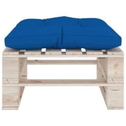 Repose-pied Palette De Jardin Et Coussin Bleu Royal Bois De Pin -Esprit Plein Air repose pied palette de jardin et coussin bleu royal bois de pin 8720286304938 1261542