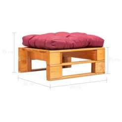 Repose-pied Palette De Jardin Et Coussin Rouge Marron Miel Bois 5 Repose-pied Palette De Jardin Et Coussin Rouge Marron Miel Bois -Esprit Plein Air repose pied palette de jardin et coussin rouge marron miel bois 3666722887168 1177156