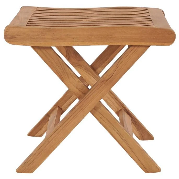 Repose-pied Pliable 46,5x49x41,5 Cm Bois De Teck Solide 3 Repose-pied Pliable 46,5x49x41,5 Cm Bois De Teck Solide – Image 3