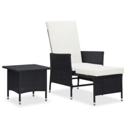 Salon De Jardin 2 Pcs Avec Coussins Résine Tressée Noir 2
