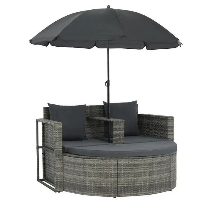 Salon De Jardin Avec Parasol Résine Tressée Et Tissu Gris Uvo 1 Salon De Jardin Avec Parasol Résine Tressée Et Tissu Gris Uvo