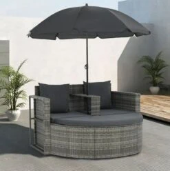 Salon De Jardin Avec Parasol Résine Tressée Et Tissu Gris Uvo 7 Salon De Jardin Avec Parasol Résine Tressée Et Tissu Gris Uvo -Esprit Plein Air salon de jardin avec parasol resine tressee et tissu gris uvo 3666722560955 383574