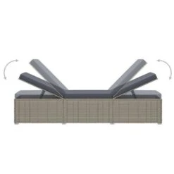 Set Chaise Longue Et Table Tissu Et Résine Tressée Gris Viali -Esprit Plein Air set chaise longue et table tissu et resine tressee gris 3666722554411 389565