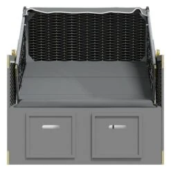 Strandkorb Avec Auvent Résine Tressée Et Bois Solide Anthracite 2 -Esprit Plein Air strandkorb avec auvent resine tressee et bois solide anthracite 3666722124461 1346228