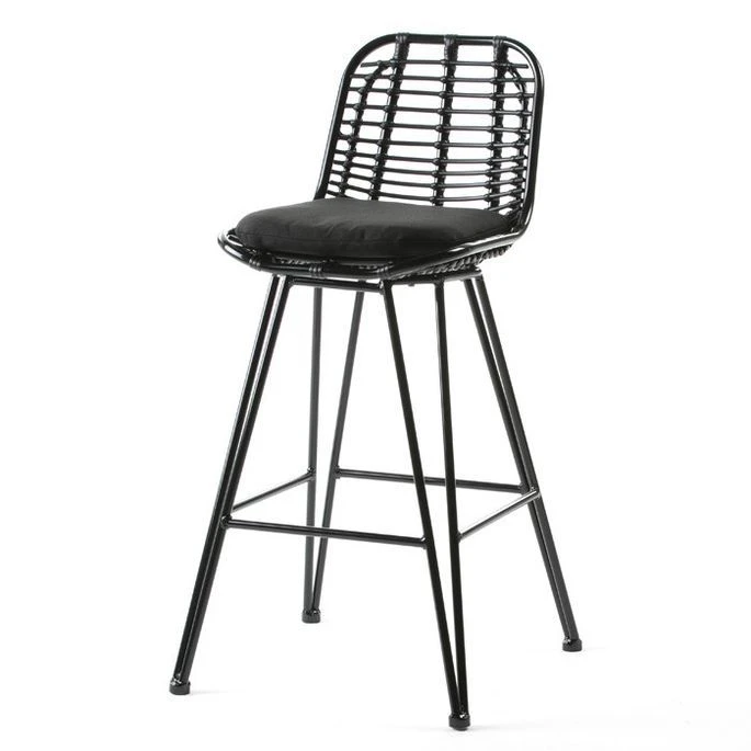 Tabouret Haut De Jardin Rotin Synthétique Et Métal Noir Ousfa 1 Tabouret Haut De Jardin Rotin Synthétique Et Métal Noir Ousfa