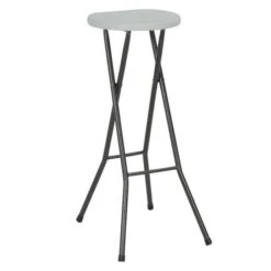 Tabouret Haut Pliable Polyéthylène Blanc Nesly - Lot De 2