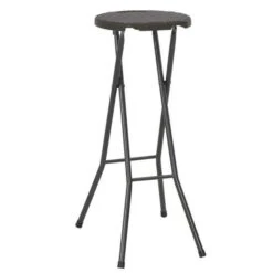 Tabouret Haut Pliable Polyéthylène Marron Nesly - Lot De 2