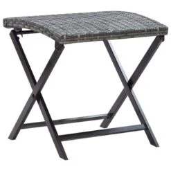 Tabouret Pliable Résine Tressée Gris