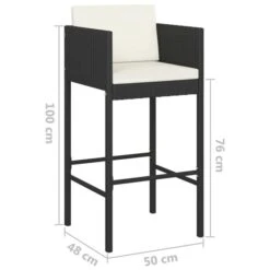 Tabourets De Bar 2 Pcs Avec Coussins Noir Résine Tressée 13 Tabourets De Bar 2 Pcs Avec Coussins Noir Résine Tressée -Esprit Plein Air tabourets de bar 2 pcs avec coussins noir resine tressee 3666722244893 1099853