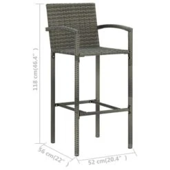 Tabourets De Bar 2 Pcs Gris Résine Tressée -Esprit Plein Air tabourets de bar 2 pcs gris resine tressee 3666722354813 943921