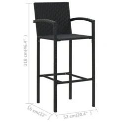 Tabourets De Bar 2 Pcs Noir Résine Tressée -Esprit Plein Air tabourets de bar 2 pcs noir resine tressee 3666722354820 943913