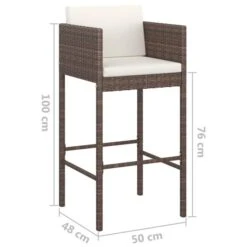 Tabourets De Bar 4 Pcs Avec Coussins Marron Résine Tressée -Esprit Plein Air tabourets de bar 4 pcs avec coussins marron resine tressee 3666722243124 1102846