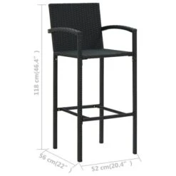 Tabourets De Bar 4 Pcs Noir Résine Tressée -Esprit Plein Air tabourets de bar 4 pcs noir resine tressee 3666722354790 943937