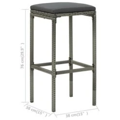 Tabourets De Bar Avec Coussins 4 Pcs Gris Résine Tressée -Esprit Plein Air tabourets de bar avec coussins 4 pcs gris resine tressee 3666722354868 943881