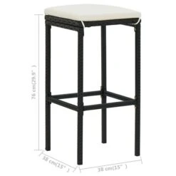 Tabourets De Bar Avec Coussins 4 Pcs Noir Résine Tressée -Esprit Plein Air tabourets de bar avec coussins 4 pcs noir resine tressee 3666722354875 943873