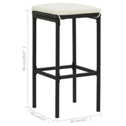Tabourets De Bar Avec Coussins 6 Pcs Noir Résine Tressée -Esprit Plein Air tabourets de bar avec coussins 6 pcs noir resine tressee 3666722354844 943897