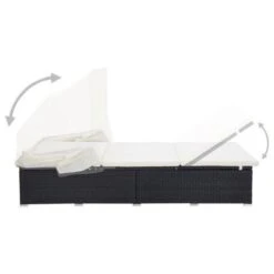 Transat à 2 Places Avec Coussin Résine Tressée Noir -Esprit Plein Air transat a 2 places avec coussin resine tressee noir 3666722364300 935742