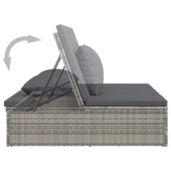 Transat Convertible Avec Coussin Résine Tressée Gris Foncé -Esprit Plein Air transat convertible avec coussin resine tressee gris fonce 3666722124782 1345170